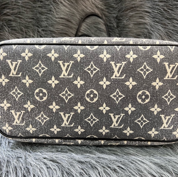 LV M21465 老花 丹寧 牛仔 刷色 Neverfull MM 托特包 購物包 手提包-5