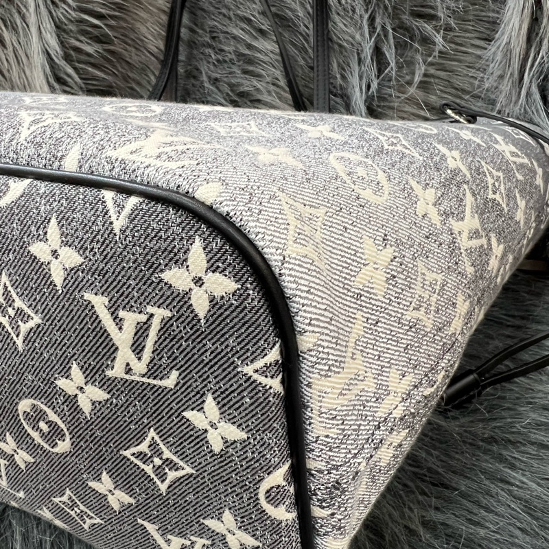 LV M21465 老花 丹寧 牛仔 刷色 Neverfull MM 托特包 購物包 手提包-10