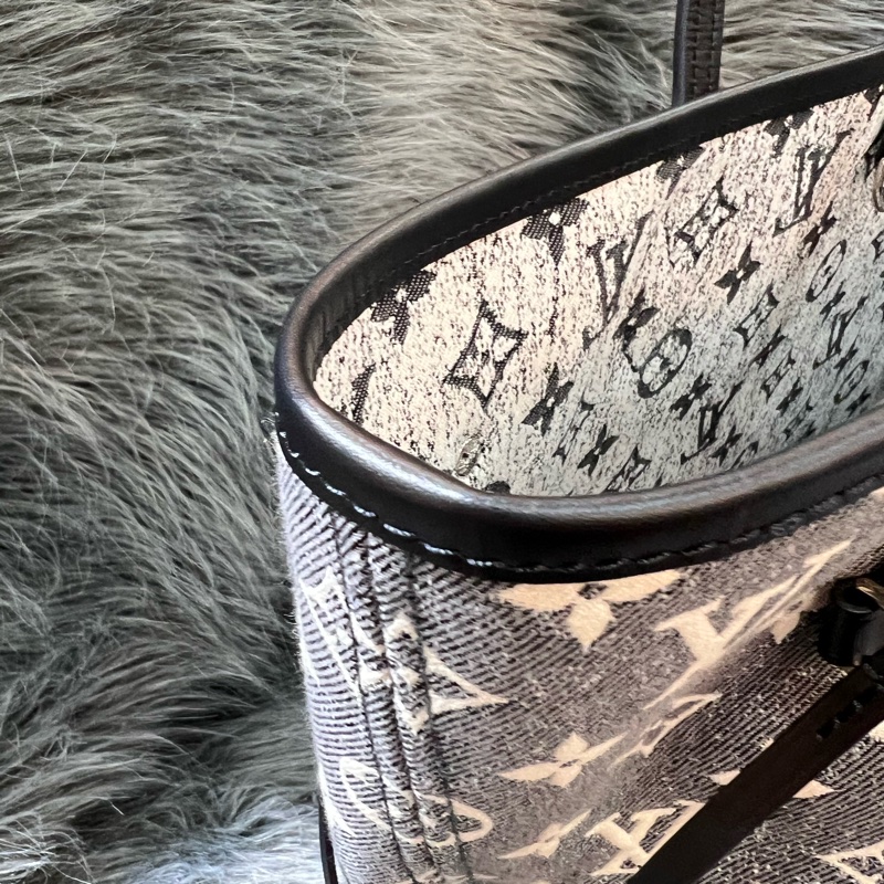 LV M21465 老花 丹寧 牛仔 刷色 Neverfull MM 托特包 購物包 手提包-13