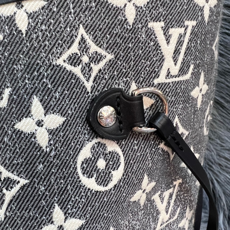 LV M21465 老花 丹寧 牛仔 刷色 Neverfull MM 托特包 購物包 手提包-20