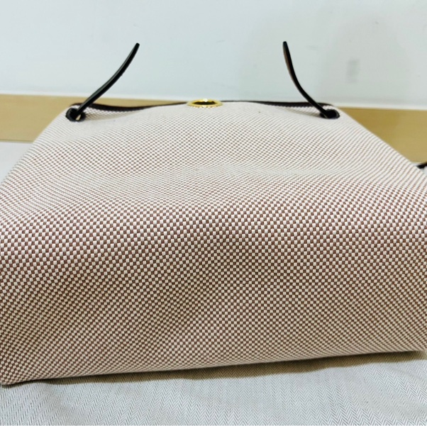 Hermes herbag 31 編織款 烏木金釦拼帆布-11