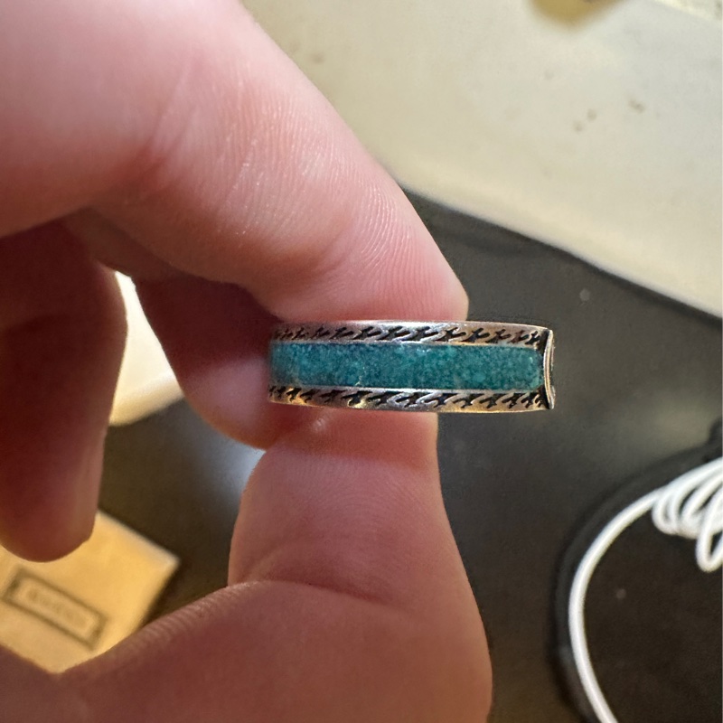 Gucci 互鎖 G 戒指 綠松石琺瑯和銀-3