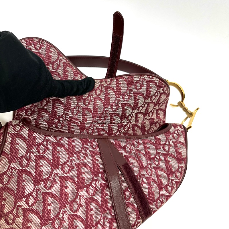 【美收精品】Dior 酒紅 馬鞍包 88-329-11