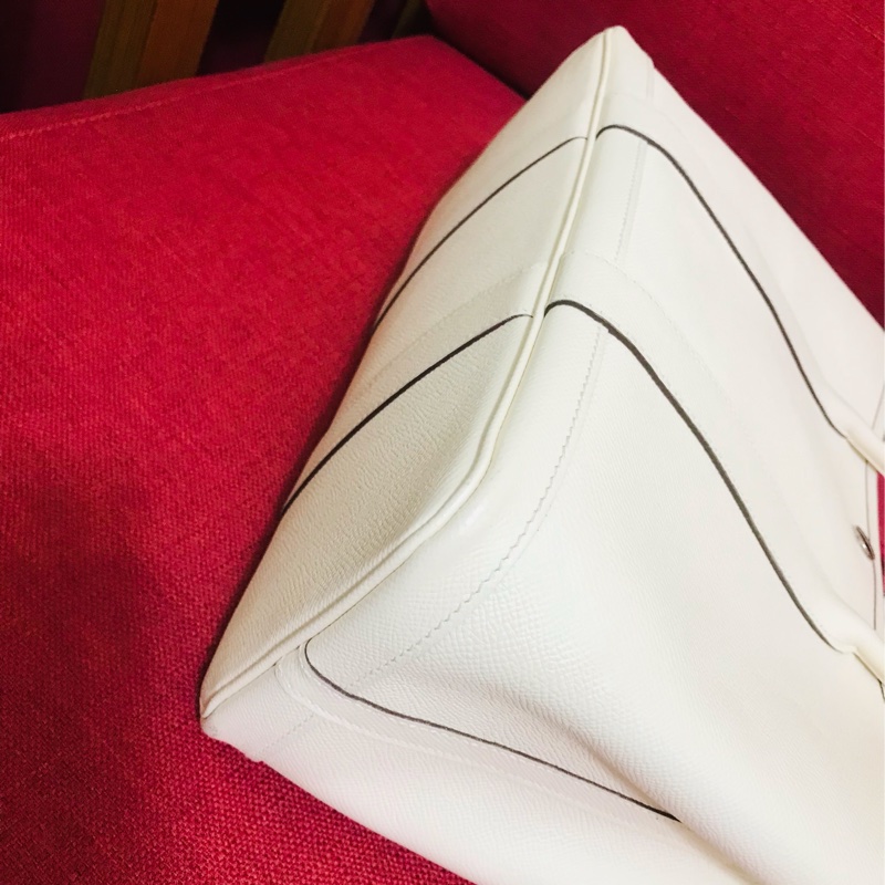 Hermes Garden Party 30 奶油白花園包-18