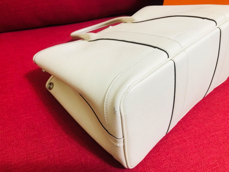 Hermes Garden Party 30 奶油白花園包-19