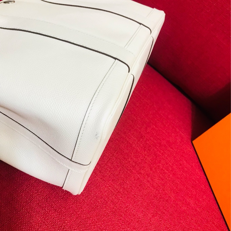 Hermes Garden Party 30 奶油白花園包-20