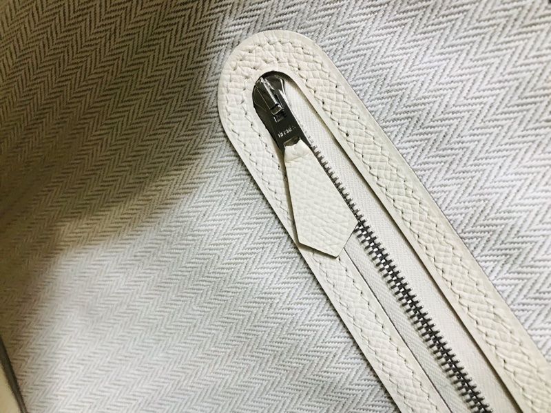 Hermes Garden Party 30 奶油白花園包-26