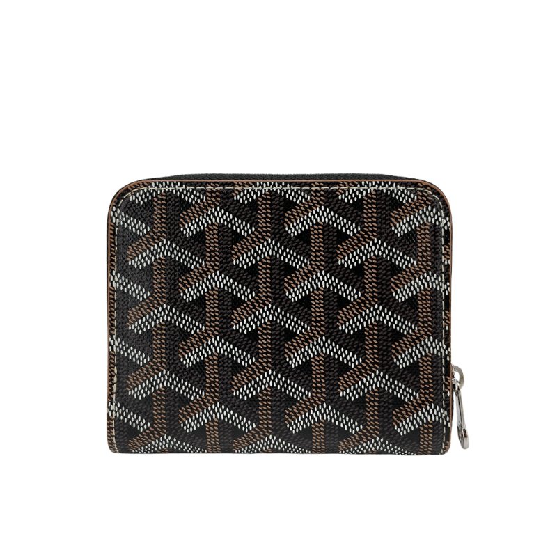 Goyard Matignon PM 帆布拉鍊零錢包(黑/咖)-2