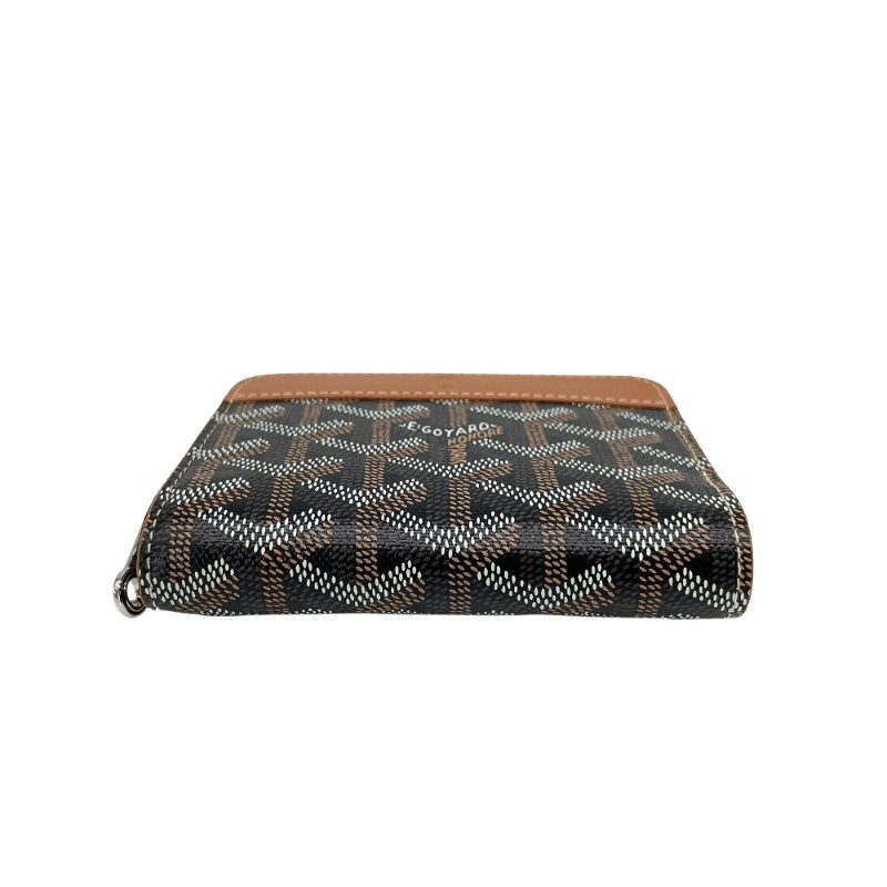 Goyard Matignon PM 帆布拉鍊零錢包(黑/咖)-3