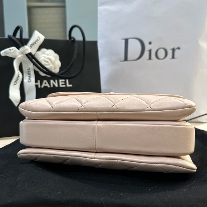 CHANEL TRENDY CC 淺米色提把包-晶片款-8