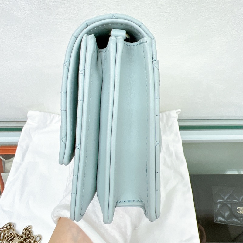 迪奧 My dior mini bag 天藍色珍珠鏈條包-3