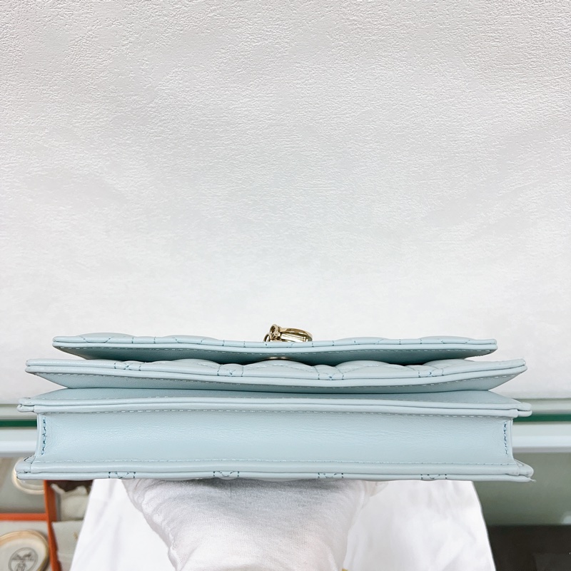 迪奧 My dior mini bag 天藍色珍珠鏈條包-4