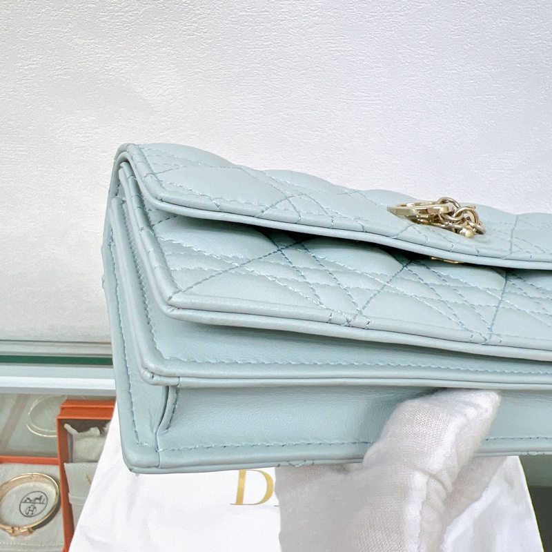 迪奧 My dior mini bag 天藍色珍珠鏈條包-6