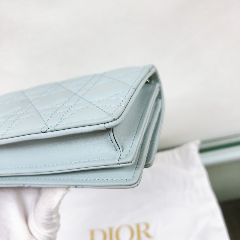 迪奧 My dior mini bag 天藍色珍珠鏈條包-9