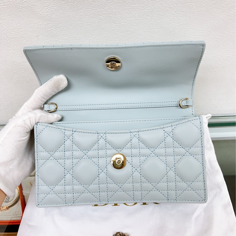 迪奧 My dior mini bag 天藍色珍珠鏈條包-10