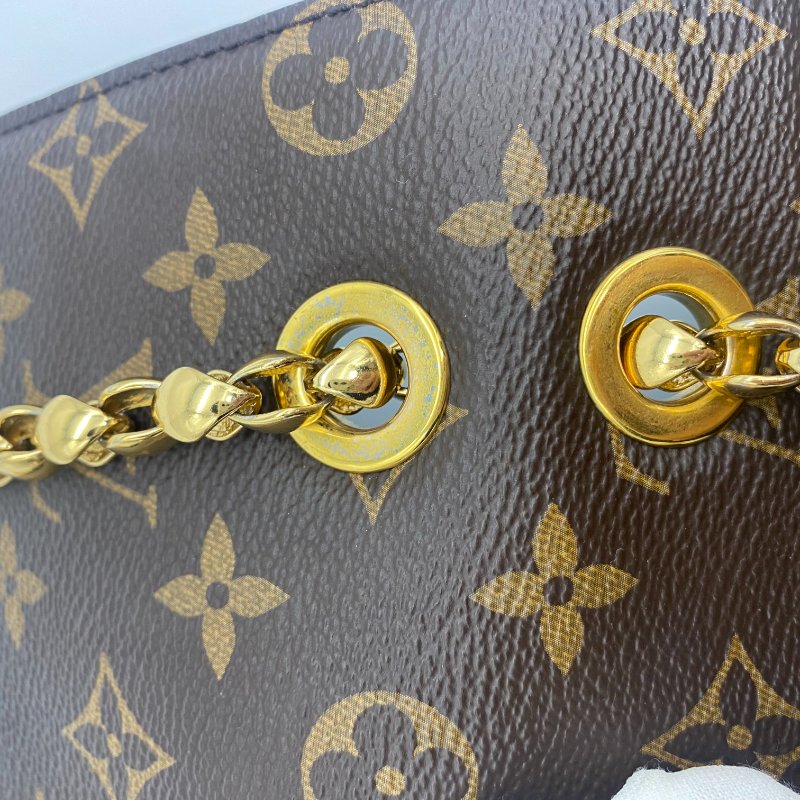 Louis Vuitton LV 字紋拼黑皮 VICTOIRE 維多利亞 斜背包/肩背包/二用包-8
