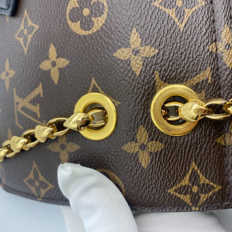 Louis Vuitton LV 字紋拼黑皮 VICTOIRE 維多利亞 斜背包/肩背包/二用包-9