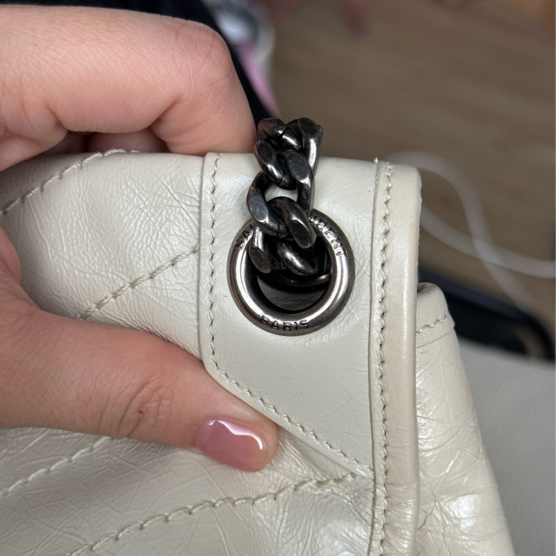 ysl niki中號 奶油白 耐髒！耐刮！不用怕-12