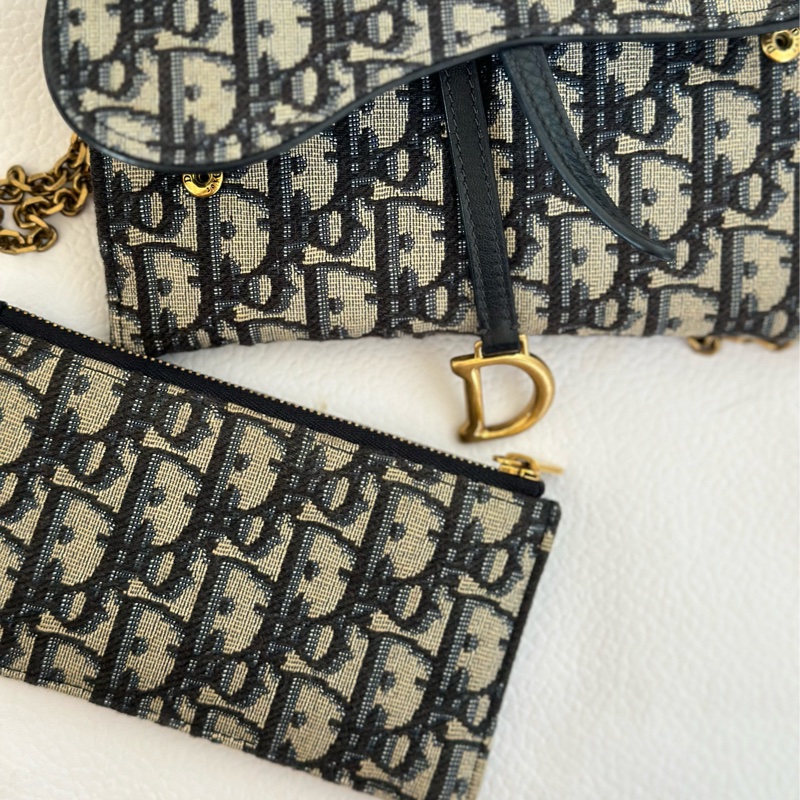 Dior Saddle Wallet On Chain老花-1
