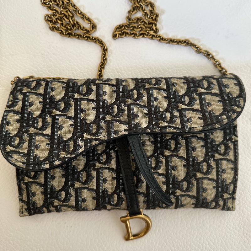 Dior Saddle Wallet On Chain老花-3