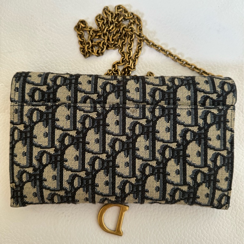 Dior Saddle Wallet On Chain老花-4