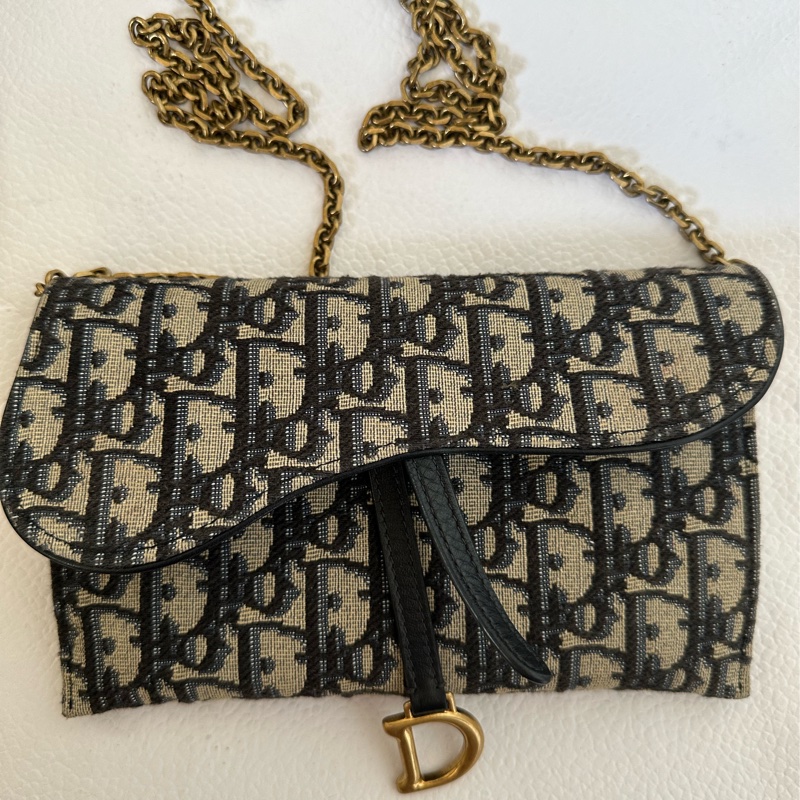 Dior Saddle Wallet On Chain老花-5