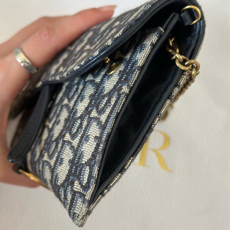 Dior Saddle Wallet On Chain老花-6