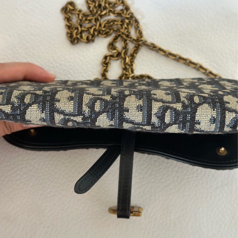 Dior Saddle Wallet On Chain老花-8