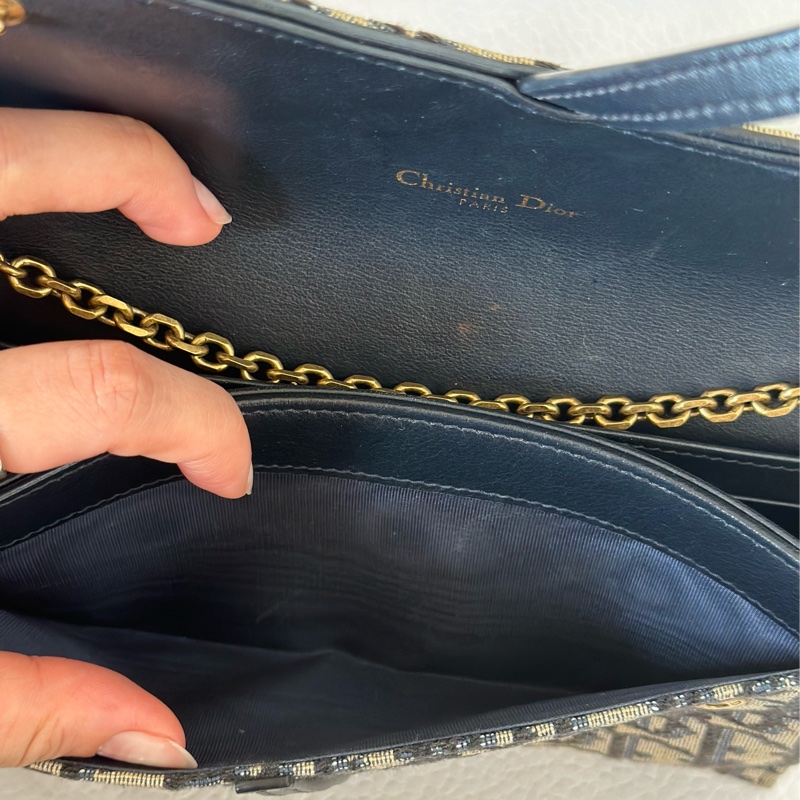 Dior Saddle Wallet On Chain老花-10