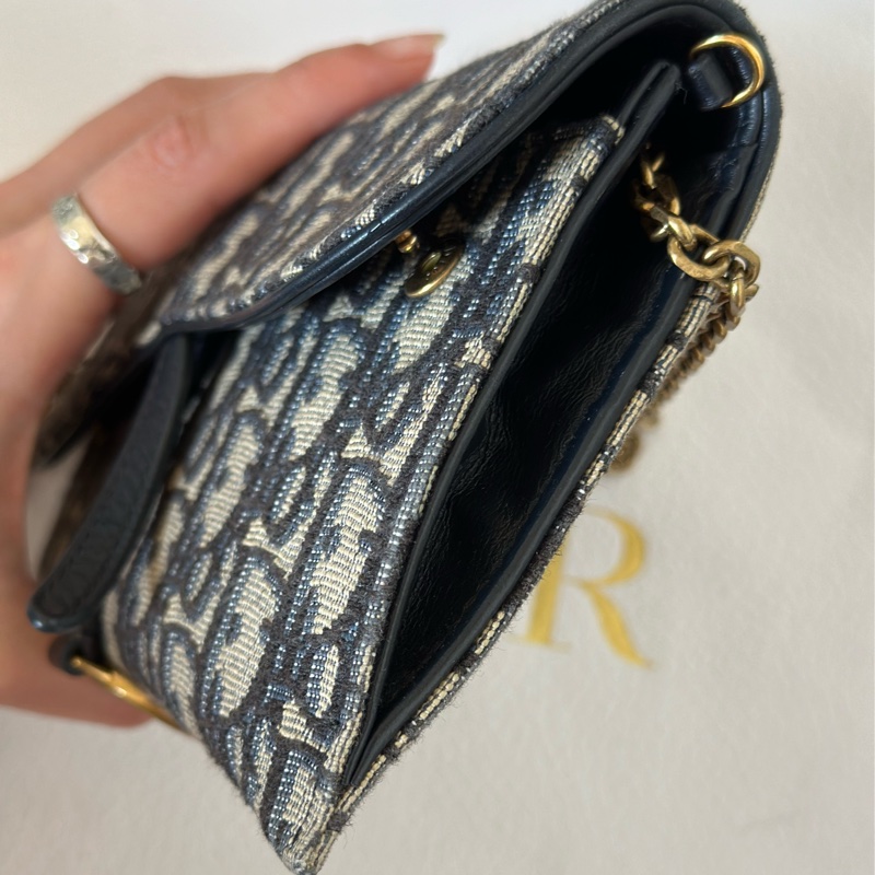 Dior Saddle Wallet On Chain老花-11