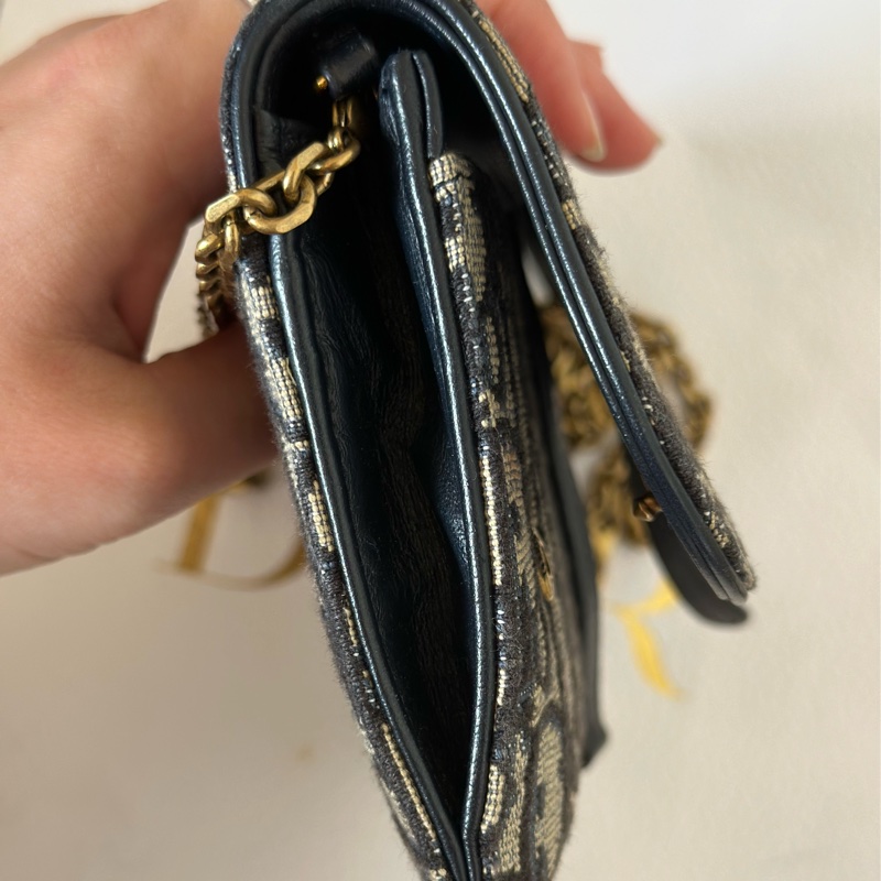 Dior Saddle Wallet On Chain老花-12