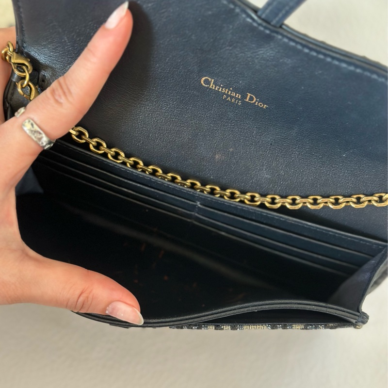 Dior Saddle Wallet On Chain老花-13