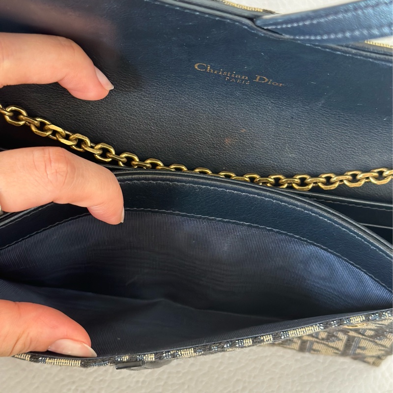 Dior Saddle Wallet On Chain老花-14