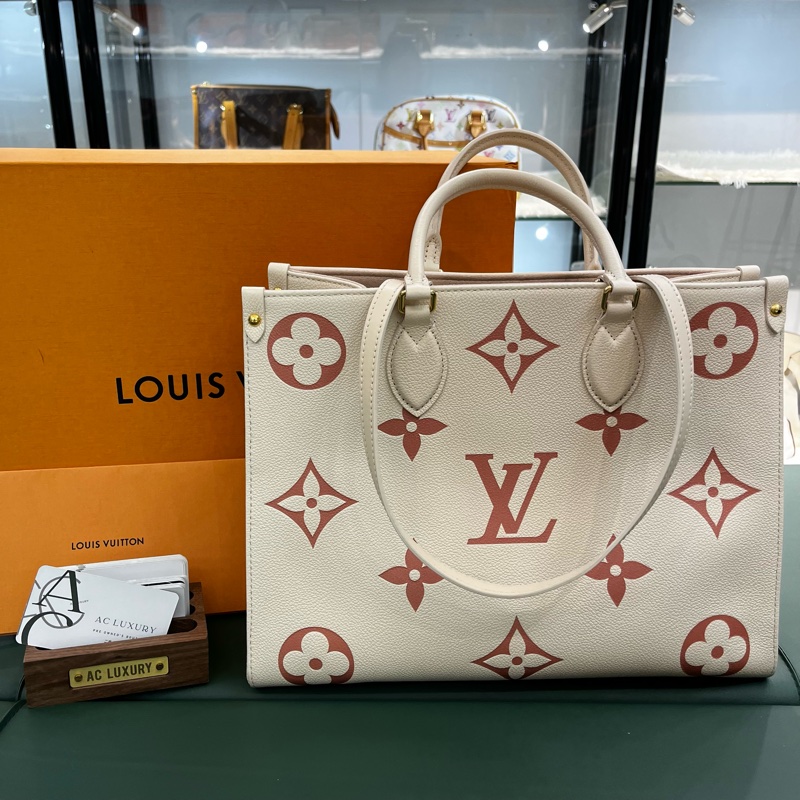 🤍Louis Vuitton LV onthego 草莓牛奶 中號 tote bag手提包🤍-0
