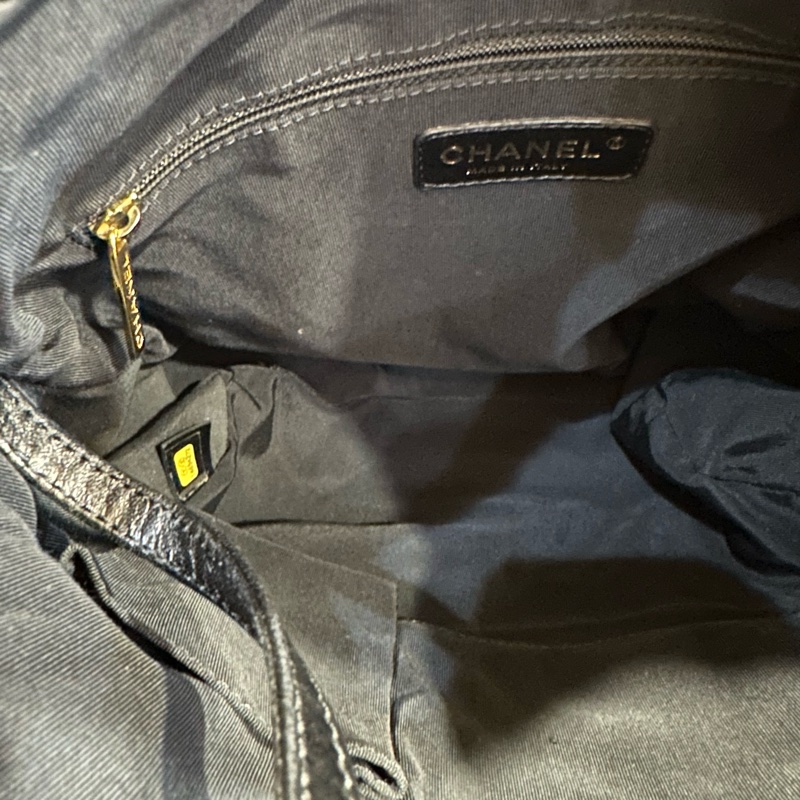 Chanel黑金牛皮皮穿鏈飾邊肩背口蓋包Chain Around-40