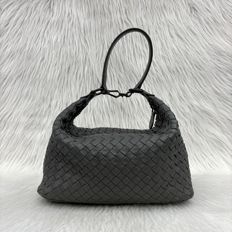 Bottega Veneta灰羊皮小編織肩背便當包 飯盒包 手提包-1