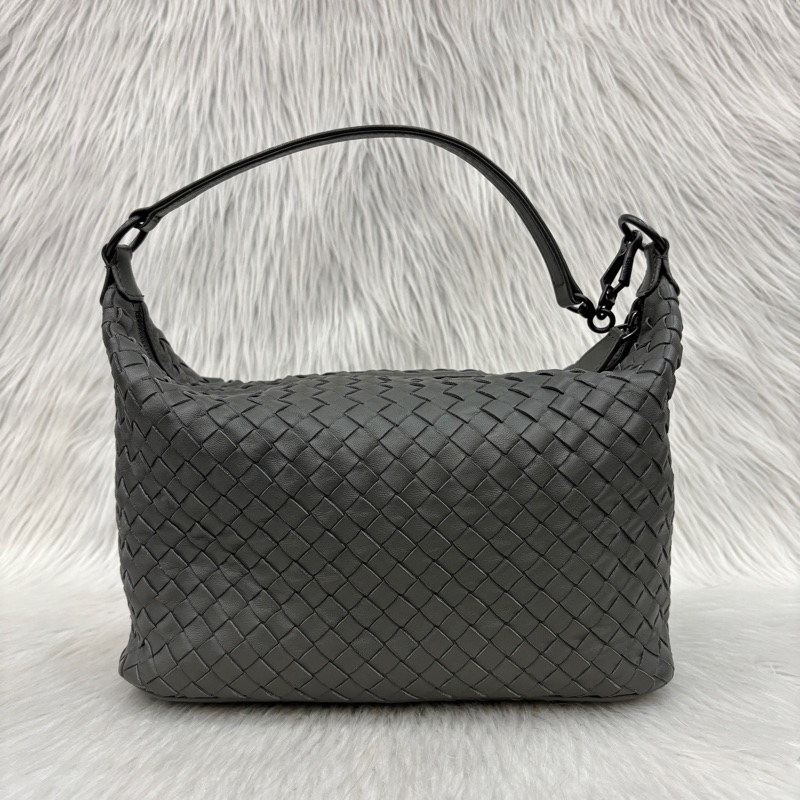 Bottega Veneta灰羊皮小編織肩背便當包 飯盒包 手提包-2