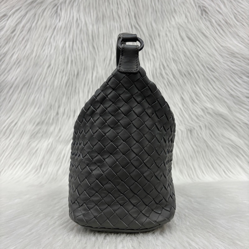 Bottega Veneta灰羊皮小編織肩背便當包 飯盒包 手提包-3