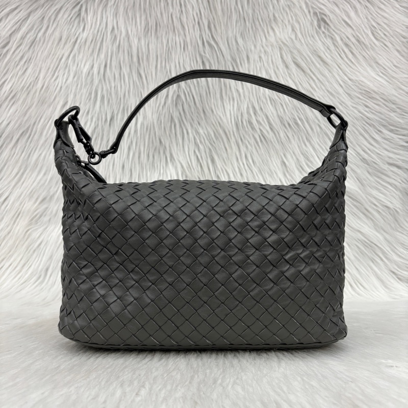 Bottega Veneta灰羊皮小編織肩背便當包 飯盒包 手提包-4
