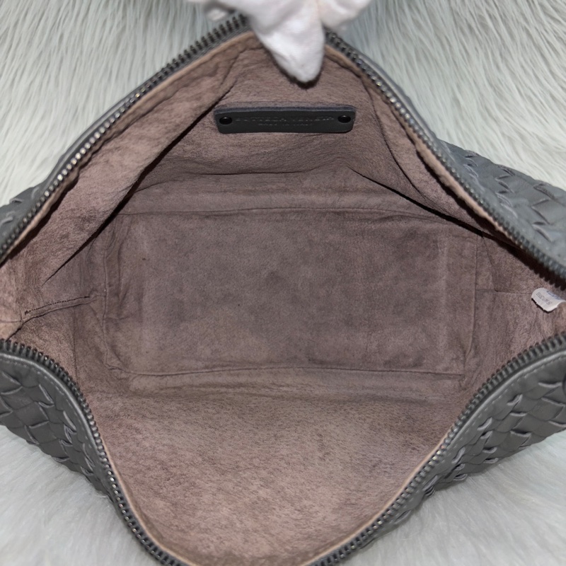 Bottega Veneta灰羊皮小編織肩背便當包 飯盒包 手提包-13