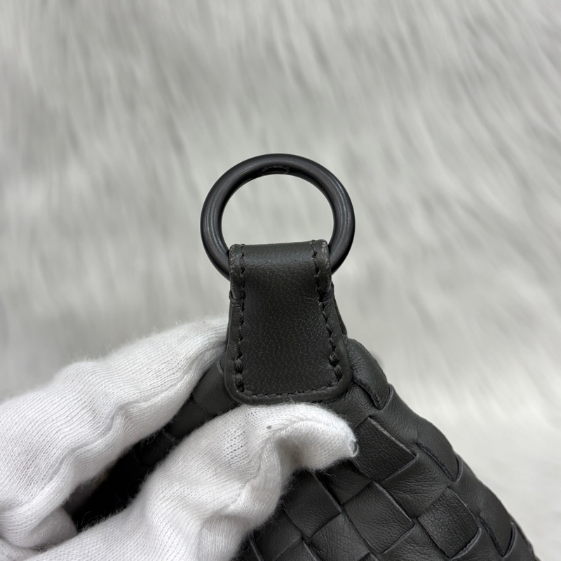 Bottega Veneta灰羊皮小編織肩背便當包 飯盒包 手提包-19