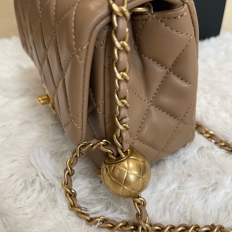Chanel全新金鏈coco焦糖奶茶 可調節金球 方胖 17-2