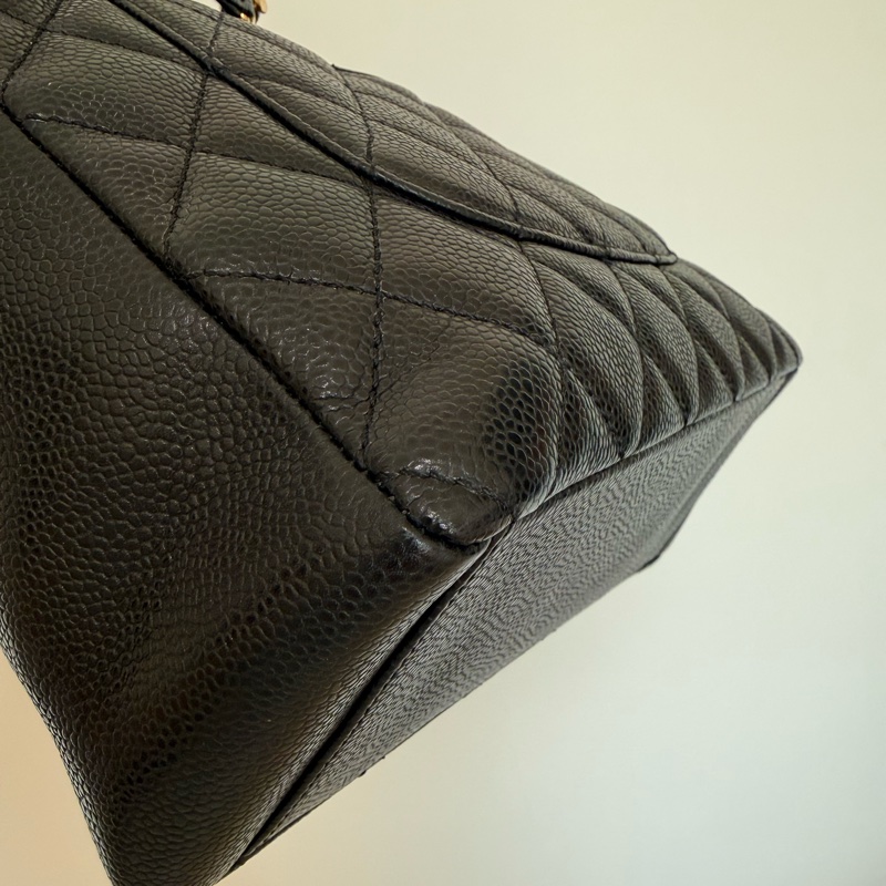 Chanel黑金荔枝牛皮PST肩揹包 托特包 購物包-9