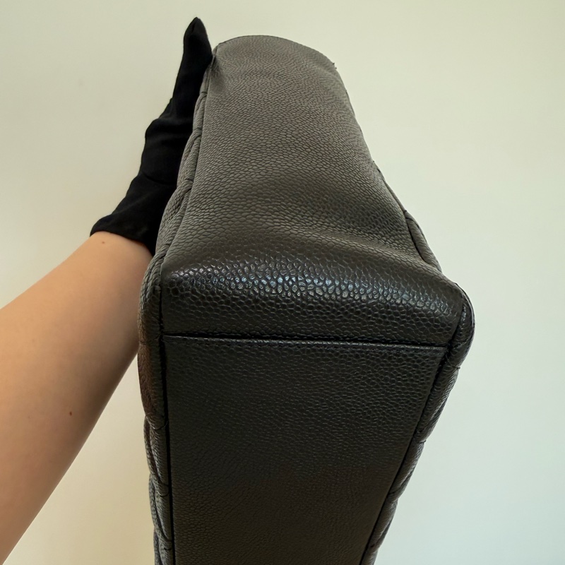 Chanel黑金荔枝牛皮PST肩揹包 托特包 購物包-12