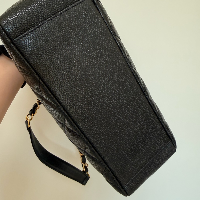 Chanel黑金荔枝牛皮PST肩揹包 托特包 購物包-15