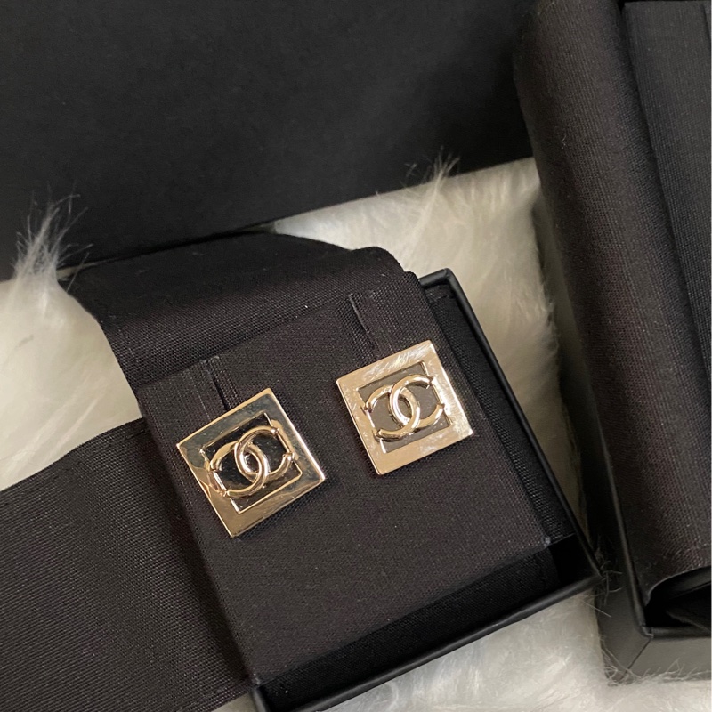 香奈兒 Chanel 耳環 方型-2
