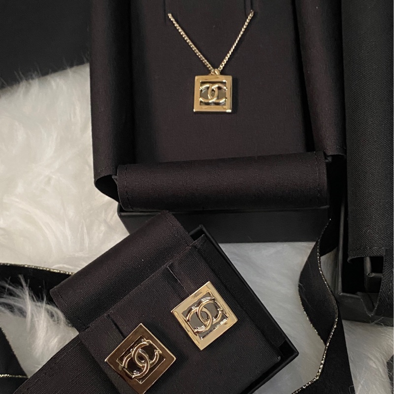 香奈兒 Chanel 耳環 方型-3