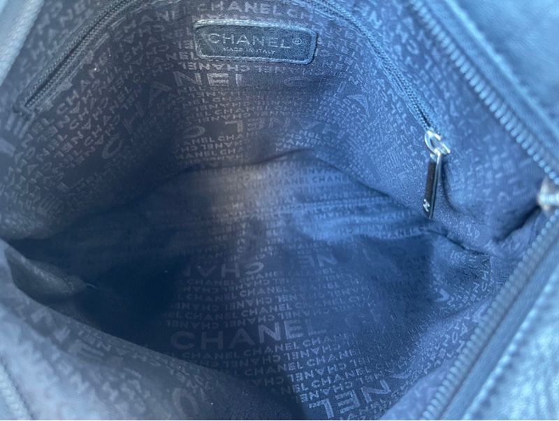 Chanel vintage hobo 銀桿 羊皮 菱格紋 外縫 肩背包-9