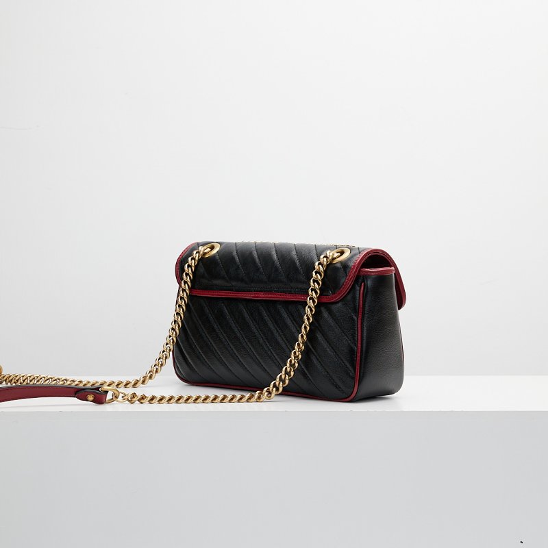 Gucci marmont 26黑紅拼色-4