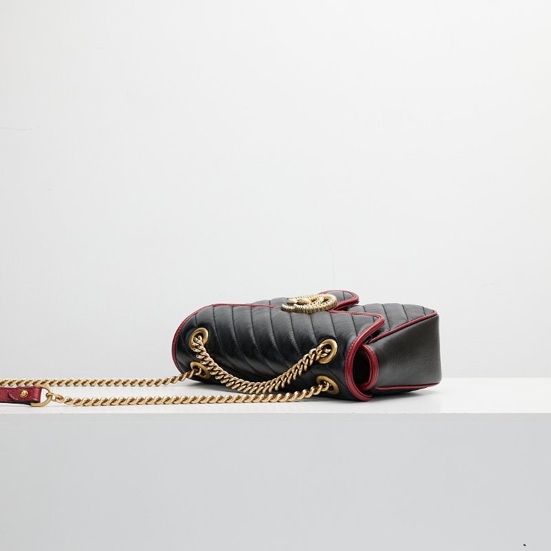 Gucci marmont 26黑紅拼色-6